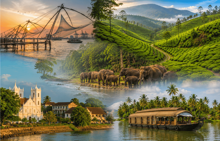 Cochin 1N - Munnar 2N – Thekkady 1N – Alleppey 1N 