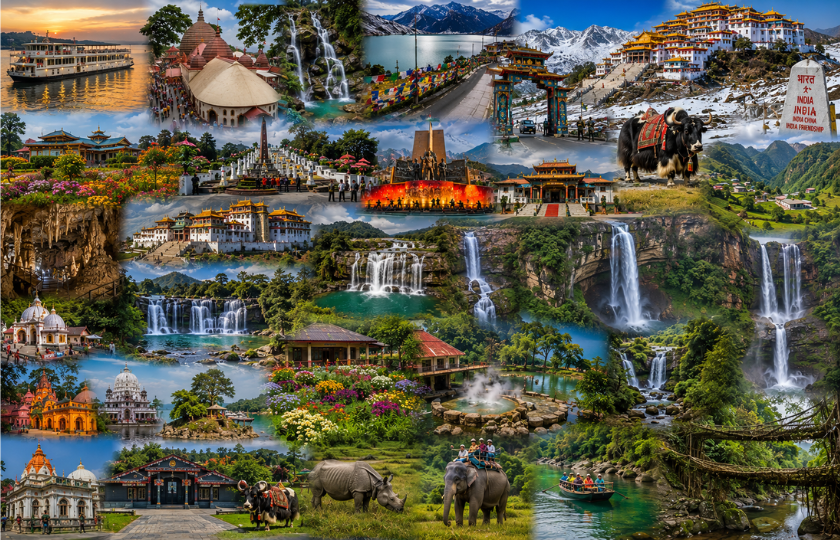 Guwahati 1N – Bomdila 1N - Tawang 2N – Dirang 1N - Kaziranga 2N - Shillong  2N - Guwahati 1N