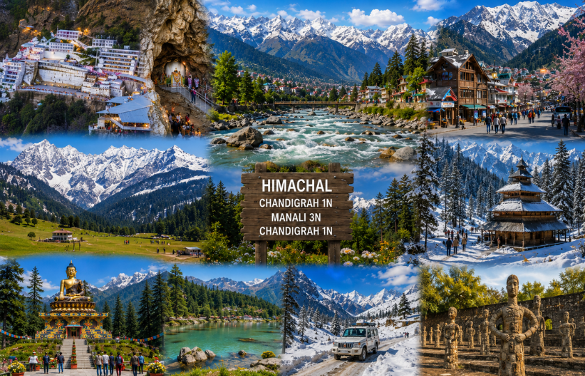 Chandigrah 1N -  Manali 3N - Chandigrah 1N