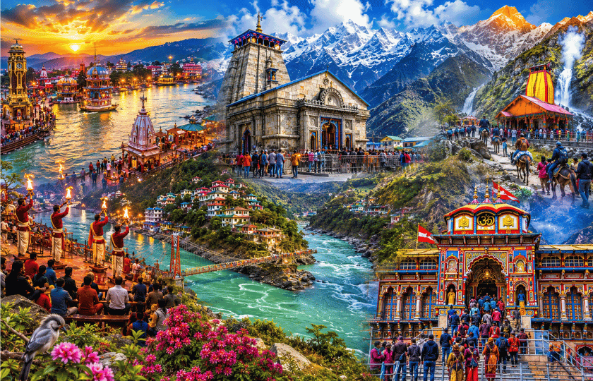 Haridwar  1N – Guptkashi 1N – Kedarnath 1N – Rudraprayag  1N – Badrinath 1N - Haridwar 1