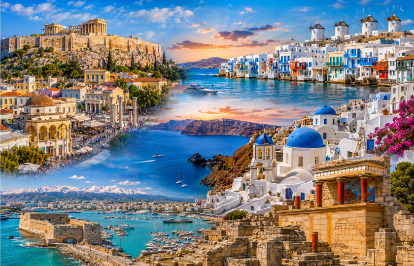 Athens 2N - Mykonos 2N - Santorini 2N -  Heraklion 2N