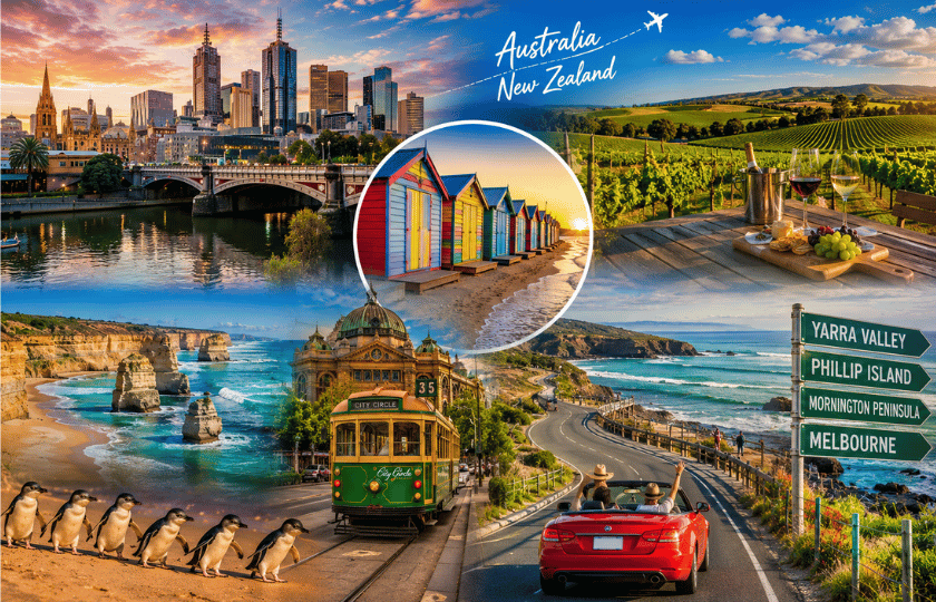 Melbourne 2N - Yarra Valley 1N - Phillip Island 1N - Mornington Peninsula 1N - Melbourne 1N