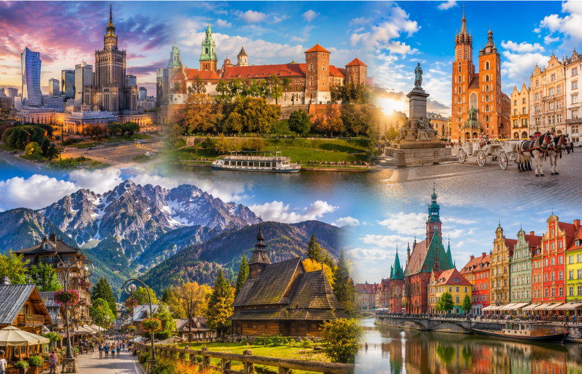 Warsaw 1N - Kraków 2N - Zakopane 1N - Wrocław 1N - Warsaw 1N